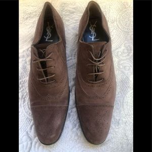 Brown YSL suede shoes